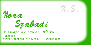 nora szabadi business card